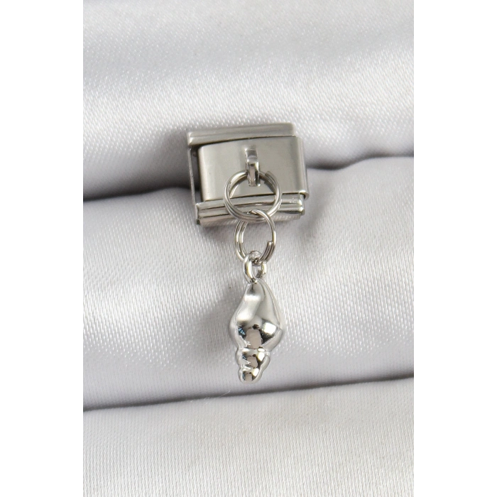 316L Çelik Sallantılı Deniz Kabuğu Model Gümüş Renk Nomination Charm - TJ-BC1452