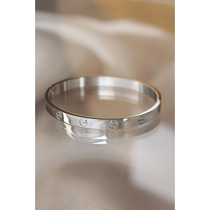 316l Çelik Silver Renk Bilezik 5886