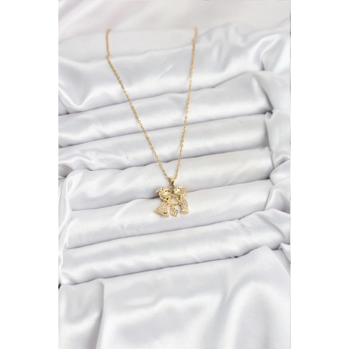 316L Çelik Zincir Gold Renk Erkek Kız Model Kadın Kolye - TJ-BKO10617