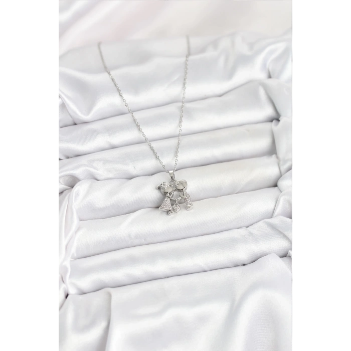 316L Çelik Zincir Gümüş Renk Erkek Kız Model Kadın Kolye - TJ-BKO10618