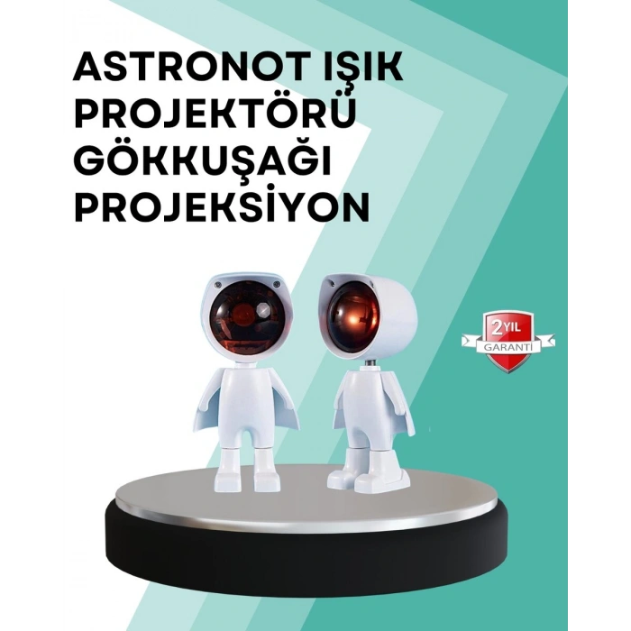 360° Ayarlanabilir Başlıklı Astronot Gece Lambası