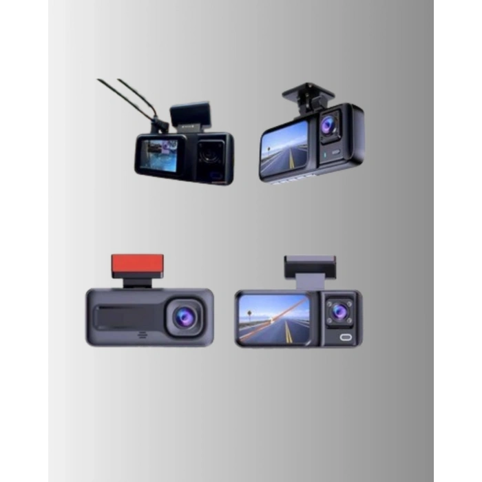 360° Kapsama Sahip Full Hd Araç Kamerası 3’lü Kayıt Gece Görüşlü Dashcam