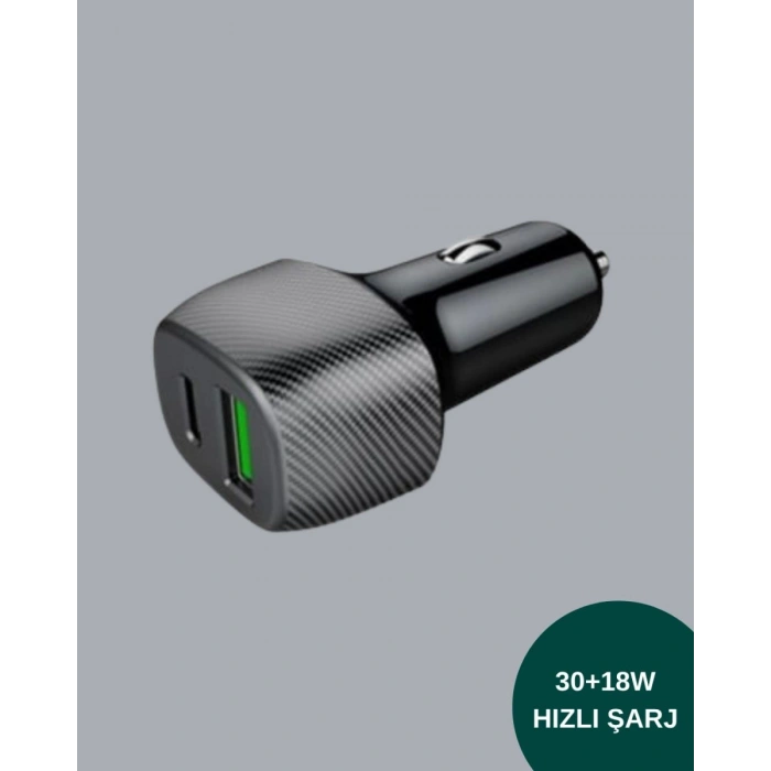 3a Güç Kapasiteli Usb & Type-c Çakmaklık Şarj Adaptörü
