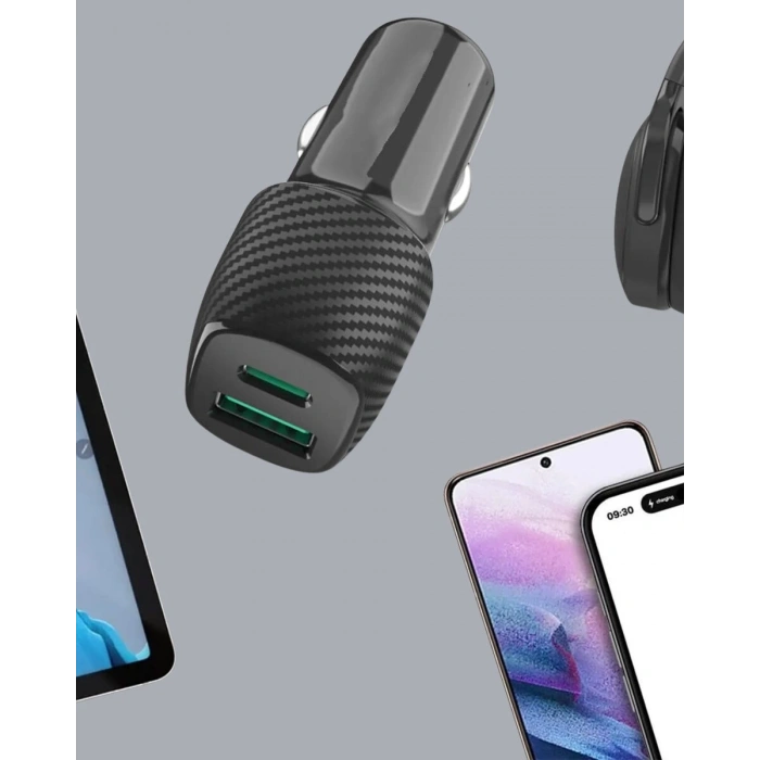 3a Güç Kapasiteli Usb & Type-c Çakmaklık Şarj Adaptörü