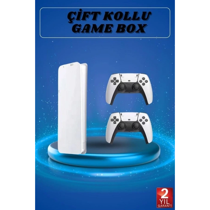 3d Çift Oyun Kollu 4k Hd Ekran Nostaljik 20.000 Oyunlu Beyaz Game Box Yeni Nesil