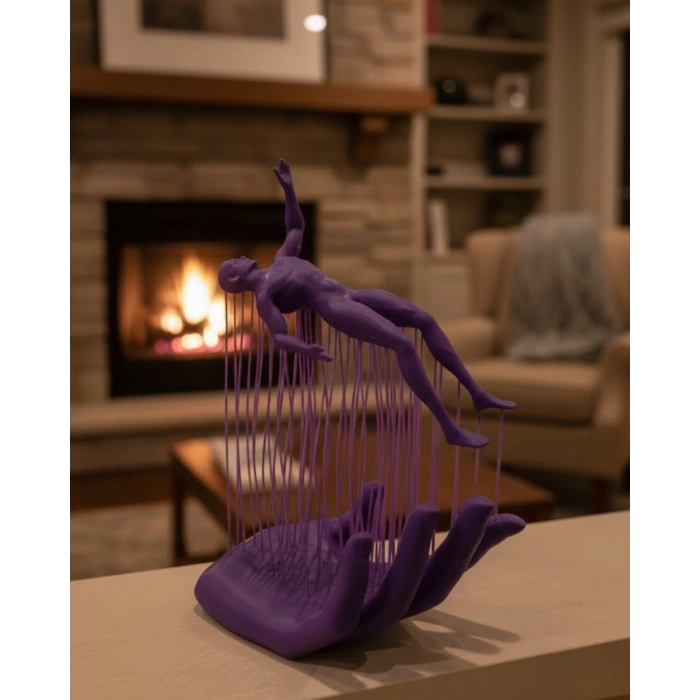 3d El İnsan Figürü Mor Modern Masa Üstü Ev Ve Ofis Dekoru