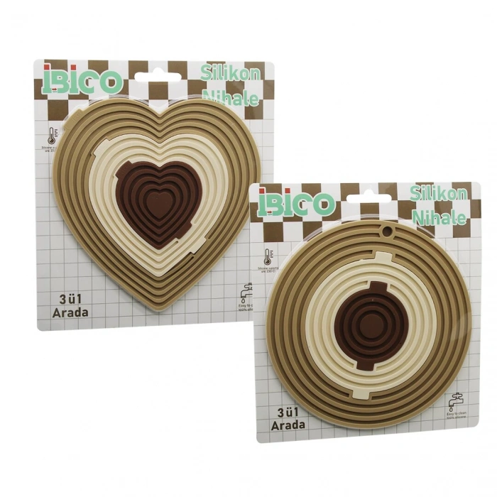 3İN1= BÜTÜN - 3 BOYA AYRILIR   SİLİKON  MAT - NİHALE  KALPLİ=7.7-12.5-19CM   YUVARLAK=7-12.5-19.5CM (4887)
