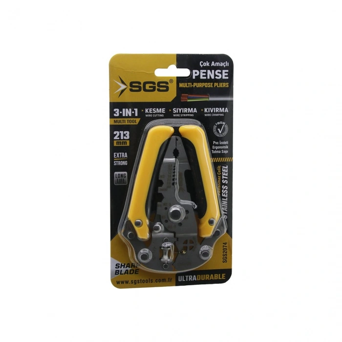 3İN1 ÇOK AMAÇLI ELEKTRİKÇİ PENSE KESME - SIYIRMA - KIVIRMA 213MM (4887)