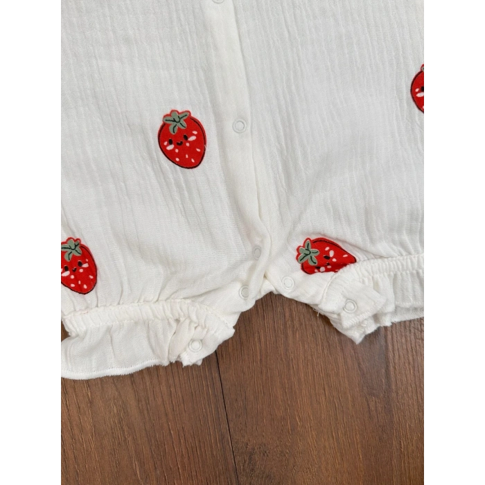 3lu Muslin Kız Bebek Tulum Set