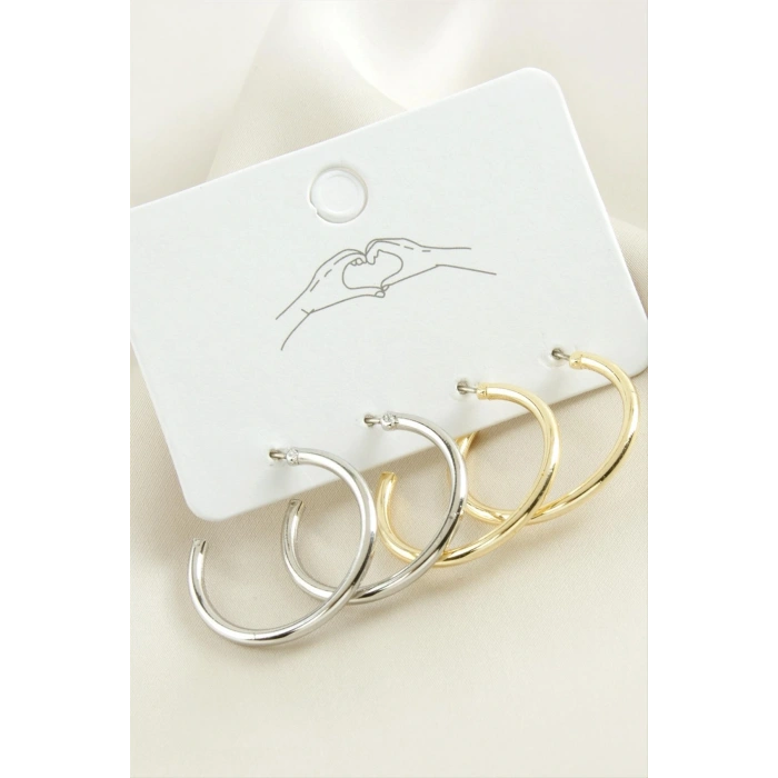 4 Adet Boru Halka Küpe