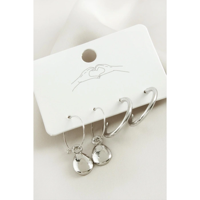 4 Adet Damla Halka Küpe