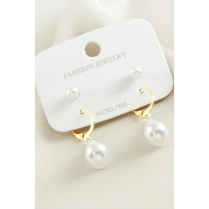 4 Adet Damla İnci Küpe