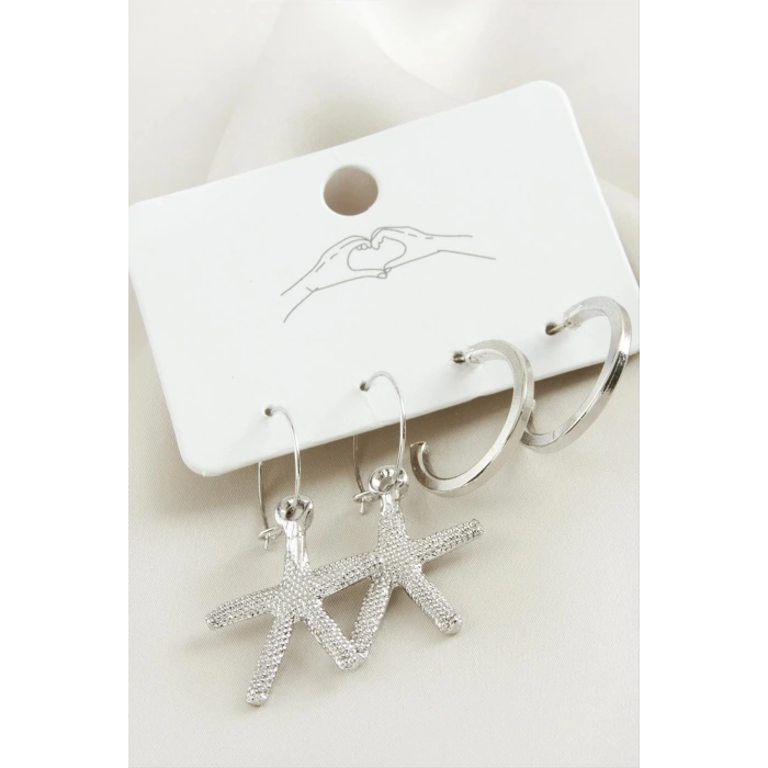 4 Adet Deniz Yıldızı Halka Küpe