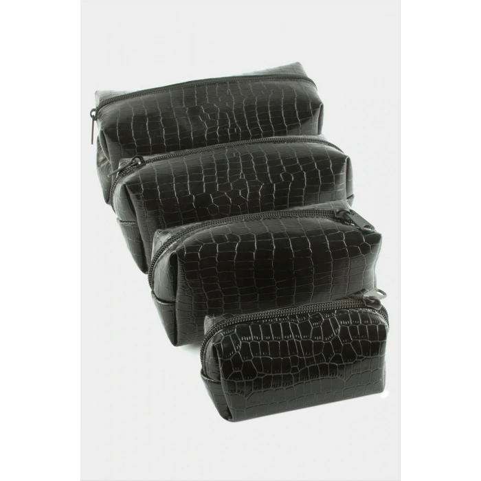 4 Adet El Tutmalı Makyaj Çantası