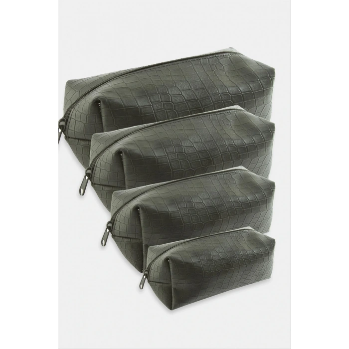 4 Adet El Tutmalı Makyaj Çantası