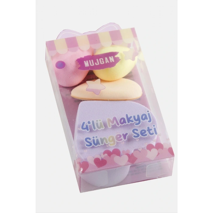 4 Adet Kalp Makyaj Süngeri