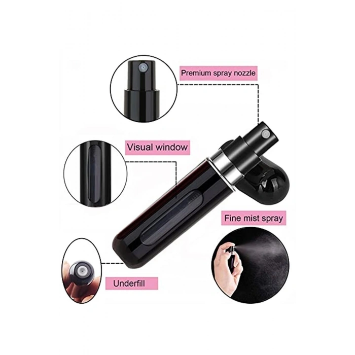 4 Adet Parfüm Şişesi Taşınabilir Mini Doldurulabilir  Atomizer Parfüm Şişeleri Boş Küçük