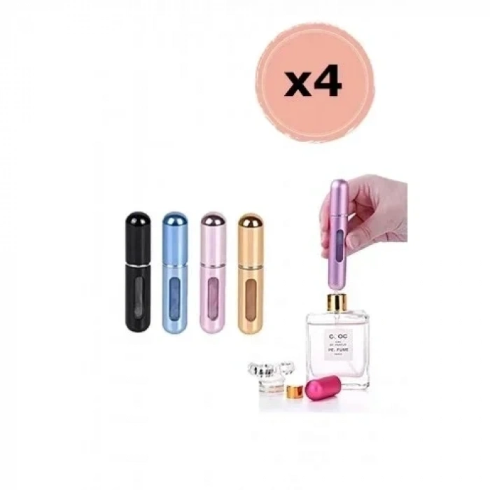 4 Adet Parfüm Şişesi Taşınabilir Mini Doldurulabilir Atomizer Parfüm Şişeleri Boş Küçük