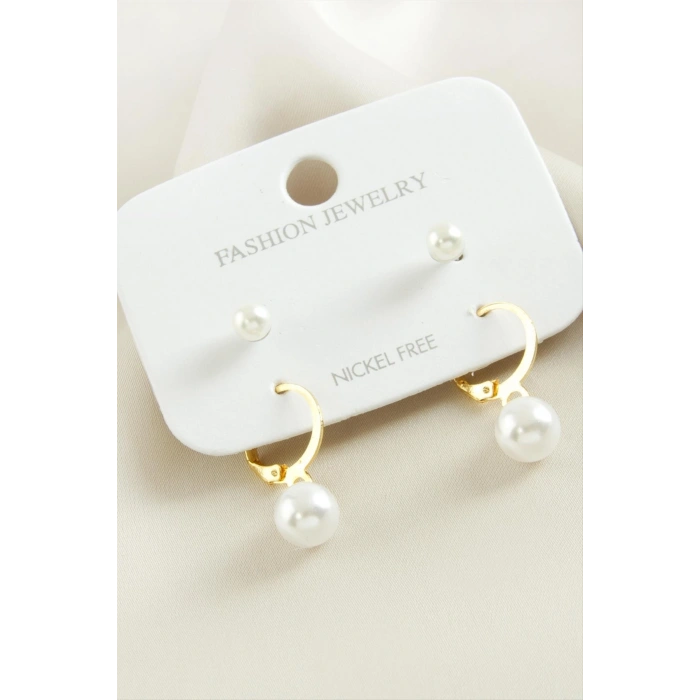 4 Adet Sallantılı İnci Küpe