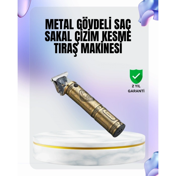 4 Kılavuz Taraklı Profesyonel Saç Ve Sakal Kesme Makinesi