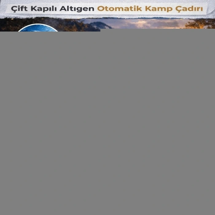 4 Kişilik Otomatik Kamp Çadırı – Altıgen Tasarım, Çift Kapılı, Suya Dayanıklı, Hızlı Kurulumlu Geniş Aile Outdoor Çadırı 240x240x160 cm (4887)