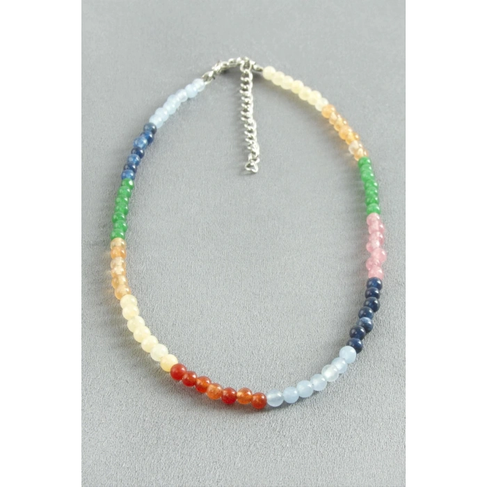 4 mm Karışık Doğaltaşlı Kolye