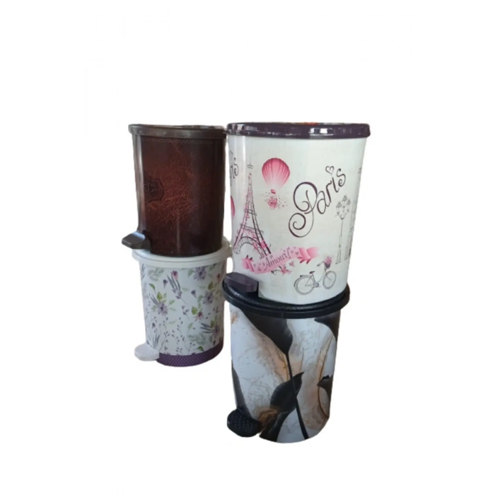 4 No 22lt Desenli Çöp Kovası -MRD154