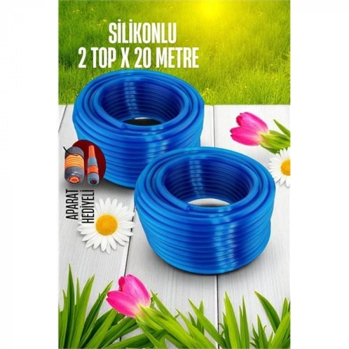 40 Metre Silikonlu Bahçe Hortumu Sulama Aparatı HEDİYELİ 712343