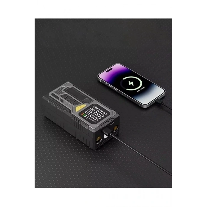 4000mah Hava Kompresörü Powerbank Özellikli Kompresör Araba Bisiklet Top Lastik Şişirme Pompası