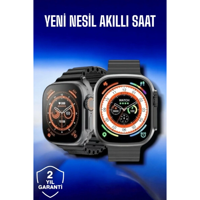 45 Mm Gri Kasa Ultra Akıllı Saat Sesli Görüşme Sağlık Takibi Suya Dayanıklı