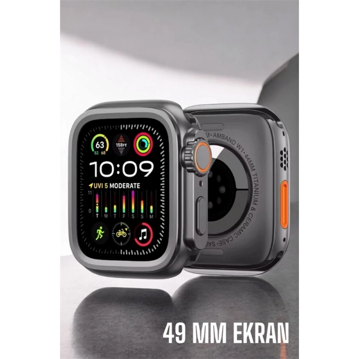 45 Mm Gri Kasa Ultra Akıllı Saat Sesli Görüşme Sağlık Takibi Suya Dayanıklı