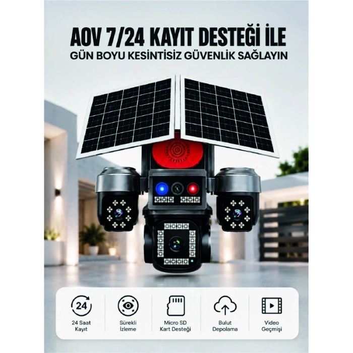 4g Sım Kartlı Uzaktan İzlemeli Akıllı Güvenlik Kamerası Çift Yönlü Ses