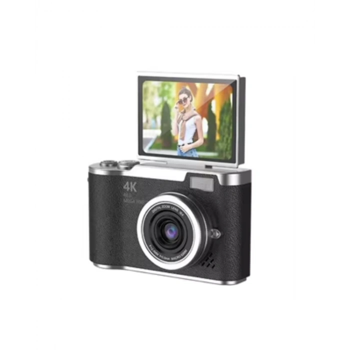 4k Dijital Kamera 48 Mp 8x Zoom Ve 180 Derece Flip Ekran Vlog Çekim Özellikli