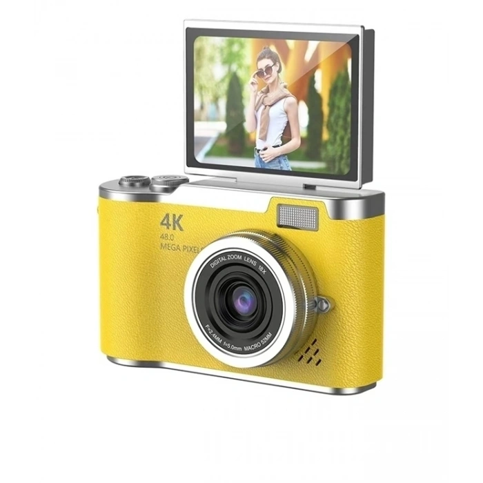 4k Dijital Retro Video Kamera 48mp 18x Zoom Flaşlı (32gb) Kart Dijital Vlog Fotoğraf  Makinesi Türkçe