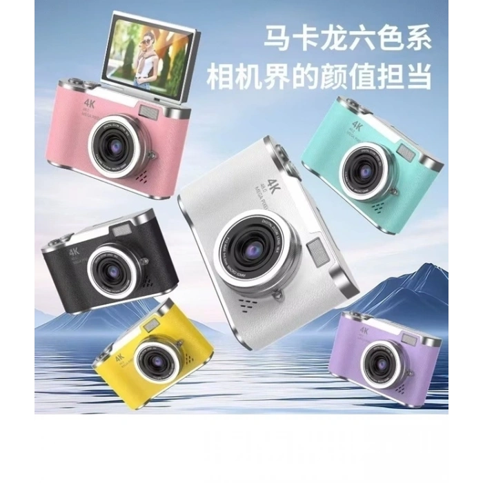 4k Dijital Retro Video Kamera 48mp 18x Zoom Flaşlı (32gb) Kart Dijital Vlog Fotoğraf  Makinesi Türkçe