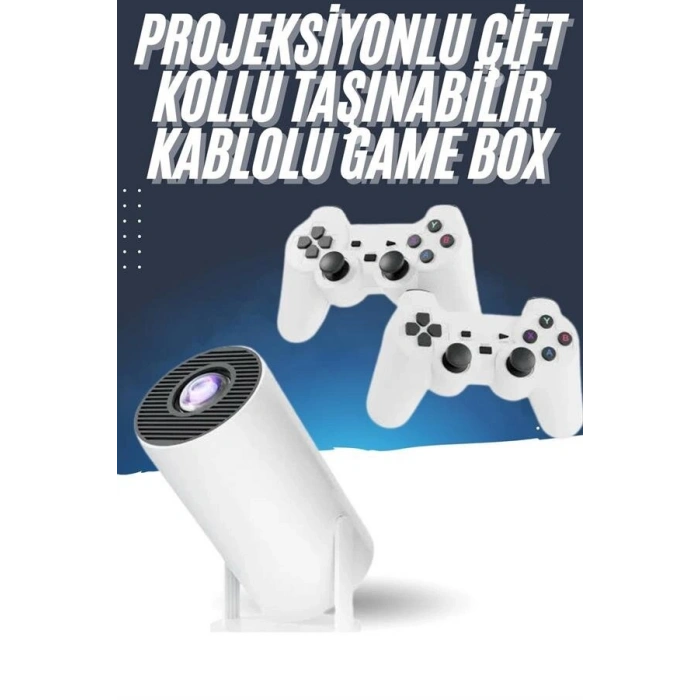 4k Wireless Çift Kollu Kumandalı Oyun Projeksiyonu Retro Video Oyunu
