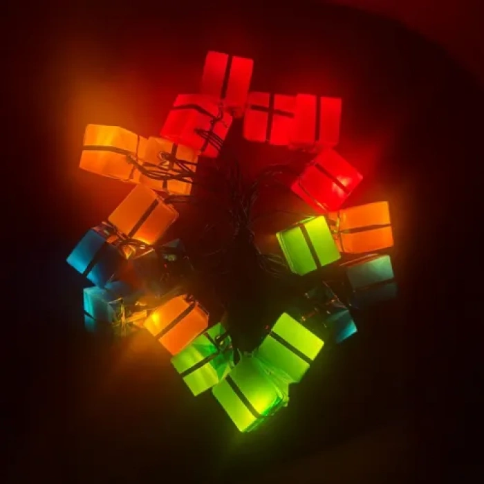 4m 20 LED Pilli Hediye Kutusu Figürlü Lamba