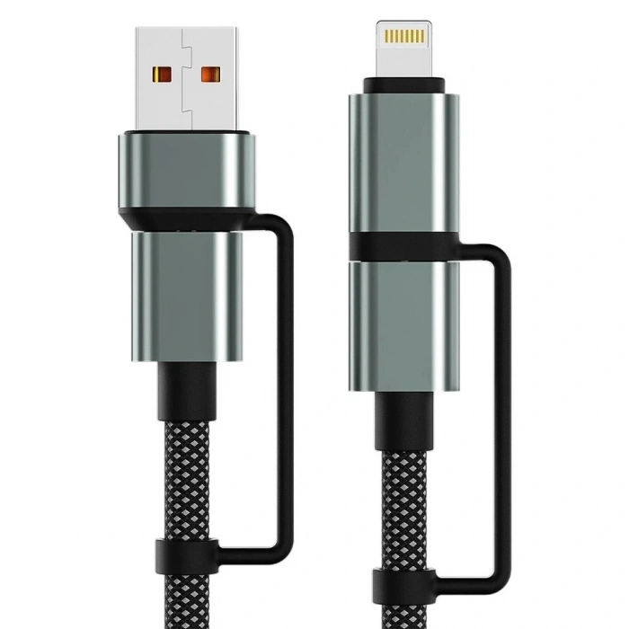 4’ü 1 Arada 100w Akıllı Tasarım Yüksek Dayanıklılık Çoklu Uyumlu Örgülü Hızlı Şarj Kablosu