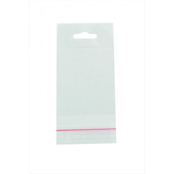 5*20 Yapışkanlı 1000 Adet Askılı Şeffaf Poşet