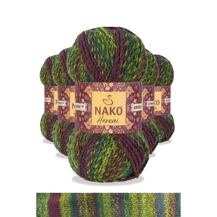 5 Adet Hercai Ebruli Hırka Kazak Atkı Bere El Örgü İpi Yünü 7130