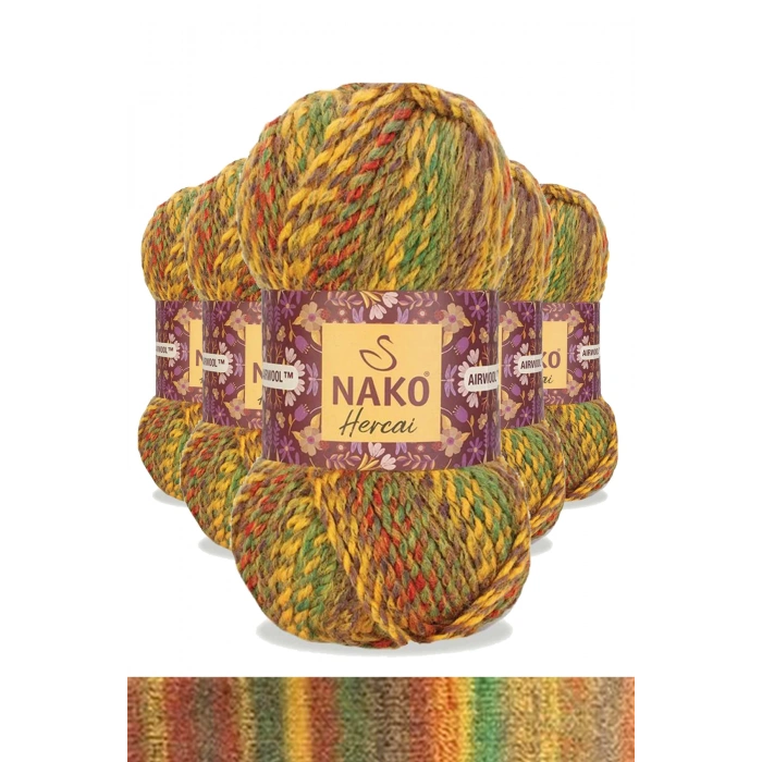 5 Adet Hercai Ebruli Hırka Kazak Atkı Bere El Örgü İpi Yünü 7252