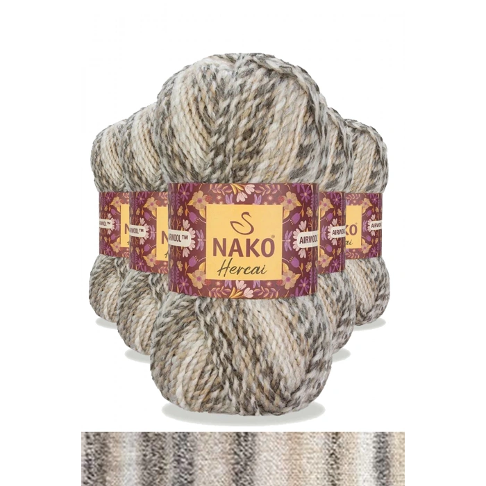 5 Adet Hercai Ebruli Hırka Kazak Atkı Bere El Örgü İpi Yünü 7309