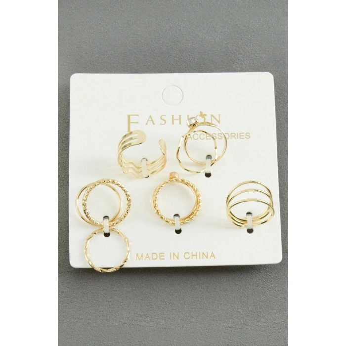 5 Adet Karışık Lüks Eklem Yüzük