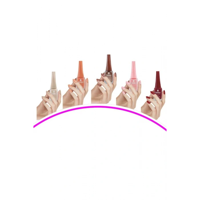 5 Adet Keratinli Besleyici Oje 14 ml SET6  mudanis
