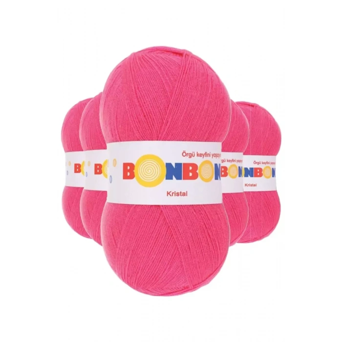 5 Adet Kristal El Örgü Lif İpi Orkide Pembe 98319 - bonbon mudanis