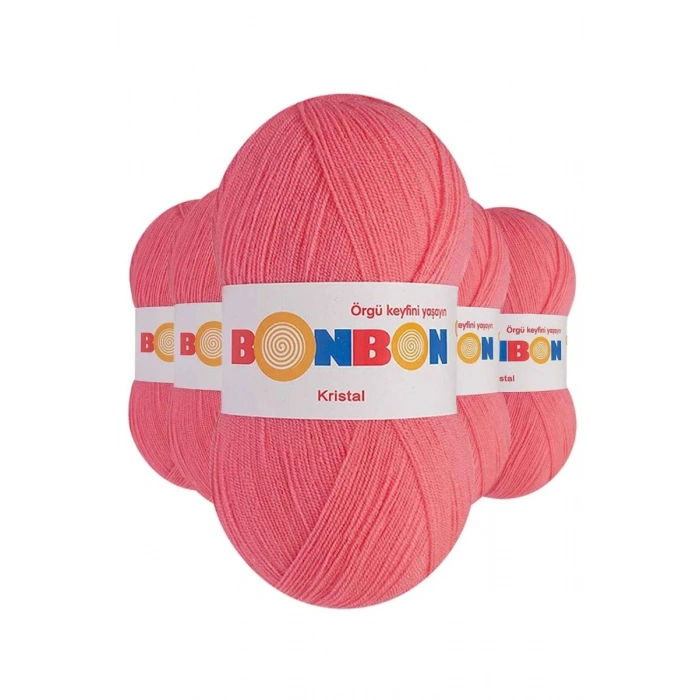 5 Adet Kristal El Örgü Lif İpi Pembe 98230 - bonbon mudanis
