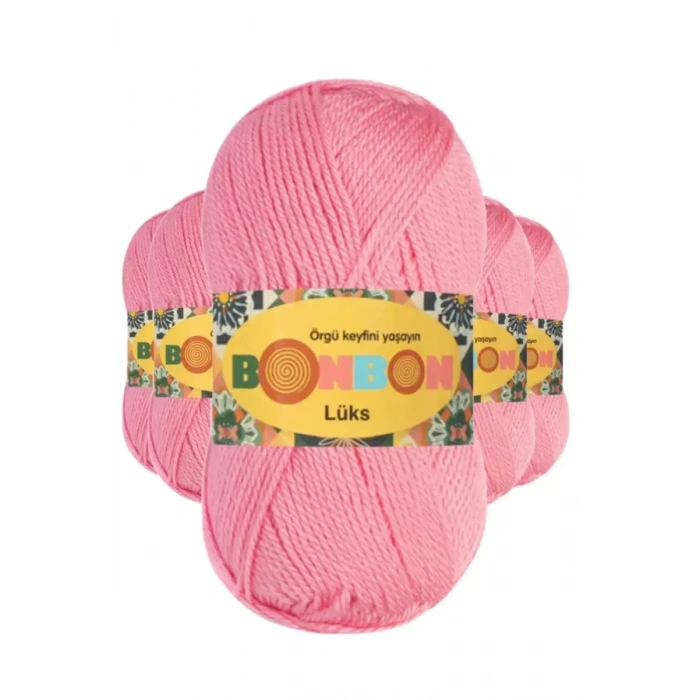5 Adet Lüks Patik İpi Yünü Koyu Pembe 98298 - bonbon mudanis