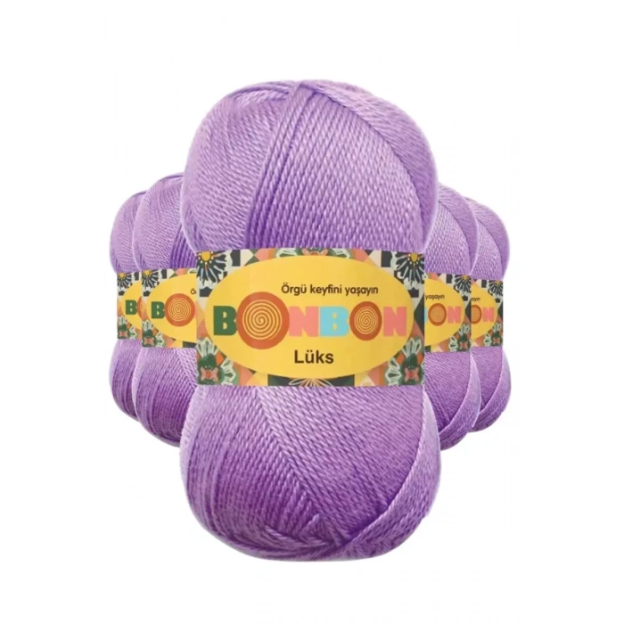 5 Adet Lüks Patik İpi Yünü Lila 98275 - bonbon mudanis