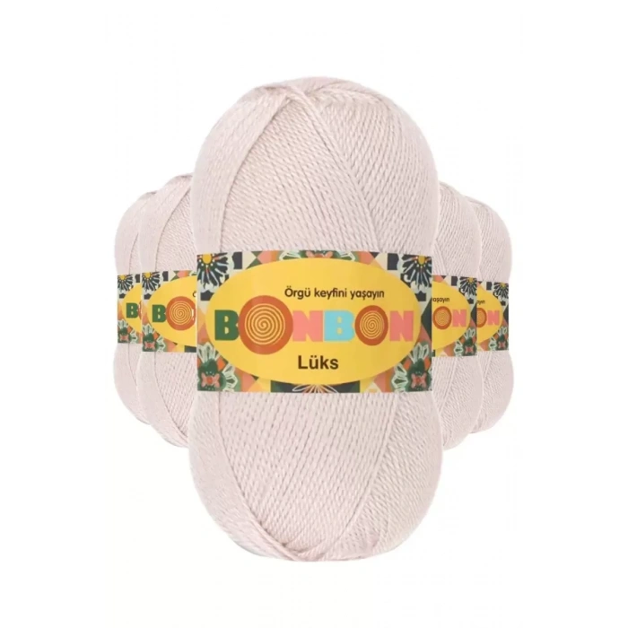 5 Adet Lüks Patik İpi Yünü Pudra 98405 - bonbon mudanis