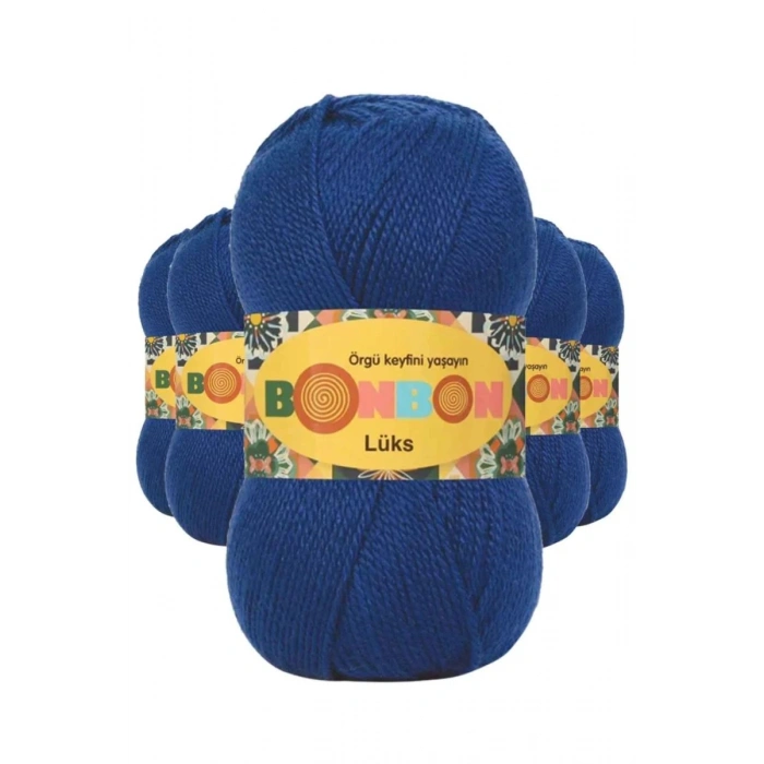 5 Adet Lüks Patik İpi Yünü Saks Mavi 98488 - bonbon mudanis